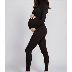 Women's Bumpsuit Black Maternity Turtleneck Jumpsuit S Comfy Airport Outfit